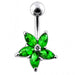 Jeweled Flower 925 Sterling silver Navel Body Jewelry - Monster Piercing