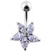 Jeweled Flower 925 Sterling silver Navel Body Jewelry - Monster Piercing