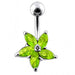 Jeweled Flower 925 Sterling silver Navel Body Jewelry - Monster Piercing