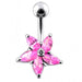 Jeweled Flower 925 Sterling silver Navel Body Jewelry - Monster Piercing