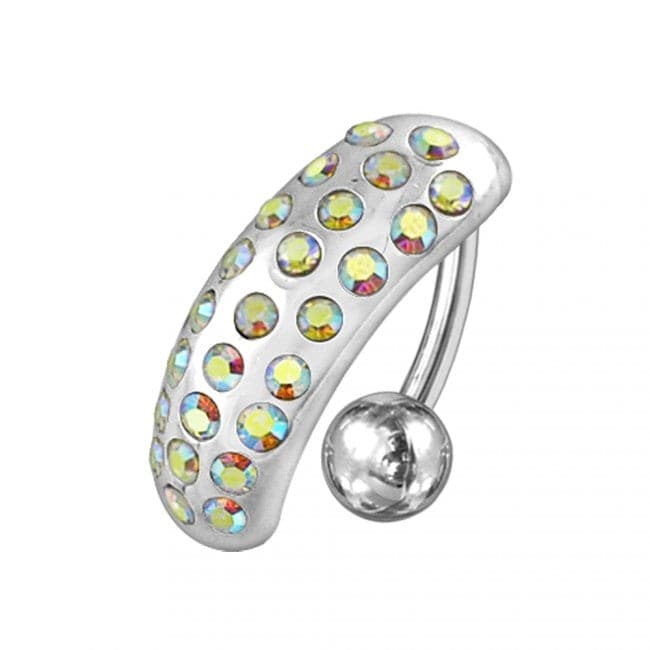 Fancy Jewelled Reverse Non-Moving Belly Ring - Monster Piercing