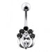 Fancy Jeweled Banana Bar Navel Body Jewelry - Monster Piercing