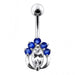 Fancy Jeweled Banana Bar Navel Body Jewelry - Monster Piercing