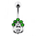 Fancy Jeweled Banana Bar Navel Body Jewelry - Monster Piercing