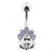 Fancy Jeweled Banana Bar Navel Body Jewelry - Monster Piercing