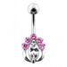 Fancy Jeweled Banana Bar Navel Body Jewelry - Monster Piercing