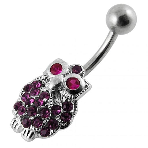 Jeweled Owl Navel Body Jewelry - Monster Piercing