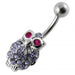 Jeweled Owl Navel Body Jewelry - Monster Piercing