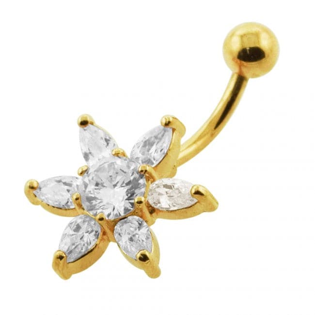 Jeweled Star Belly Button Ring - Monster Piercing