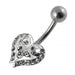 Jeweled Heart Design Navel Ring - Monster Piercing