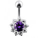 Titanium Jeweled Flower Navel Ring - Monster Piercing