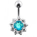 Titanium Jeweled Flower Navel Ring - Monster Piercing