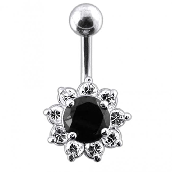 Titanium Jeweled Flower Navel Ring - Monster Piercing