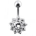 Titanium Jeweled Flower Navel Ring - Monster Piercing