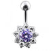 Titanium Jeweled Flower Navel Ring - Monster Piercing