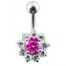 Titanium Jeweled Flower Navel Ring - Monster Piercing