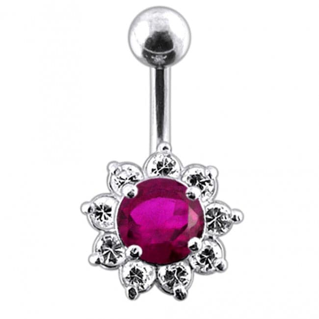 Titanium Jeweled Flower Navel Ring - Monster Piercing