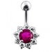 Titanium Jeweled Flower Navel Ring - Monster Piercing