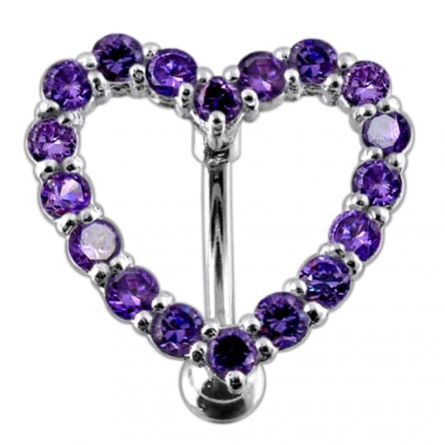 Jeweled Heart Belly Button Ring - Monster Piercing