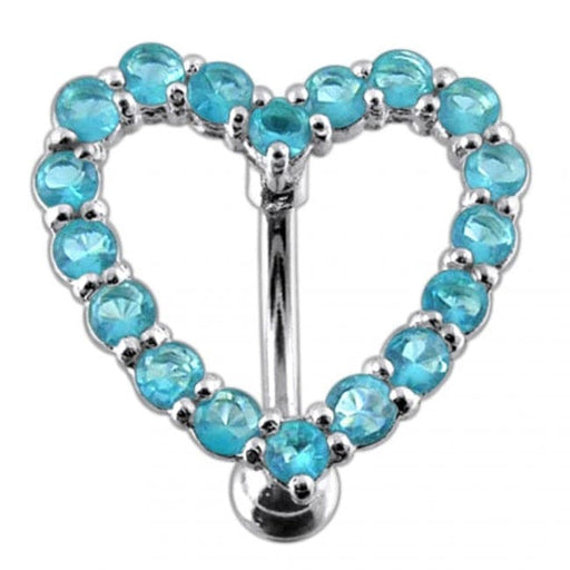 Jeweled Heart Belly Button Ring - Monster Piercing