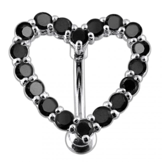 Jeweled Heart Belly Button Ring - Monster Piercing