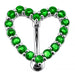 Jeweled Heart Belly Button Ring - Monster Piercing