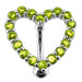 Jeweled Heart Belly Button Ring - Monster Piercing