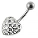 Multi Jeweled Heart Belly Ring jewelry - Monster Piercing