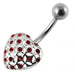 Multi Jeweled Heart Belly Ring jewelry - Monster Piercing