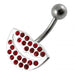 Jeweled Lips Belly Button Ring - Monster Piercing