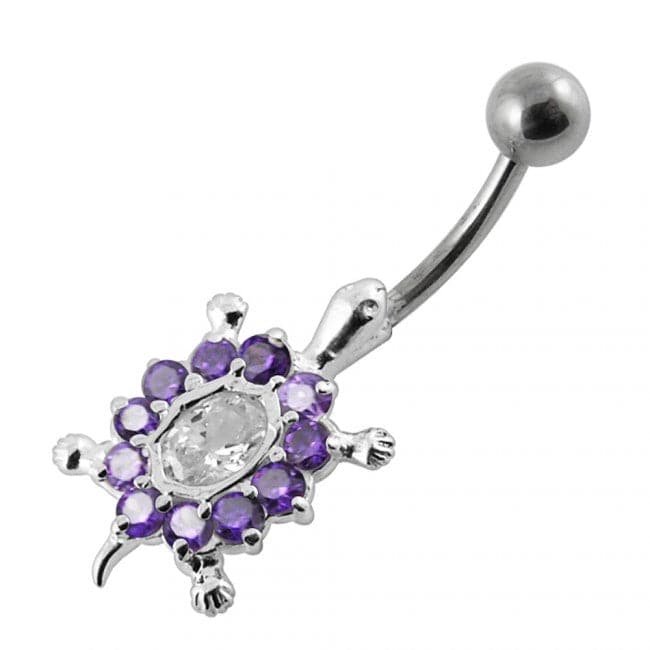 Jeweled Turtle Belly Button Ring - Monster Piercing