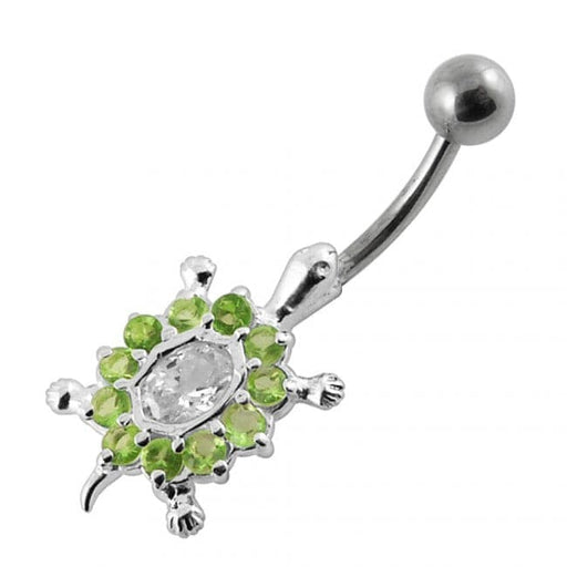 Jeweled Turtle Belly Button Ring - Monster Piercing