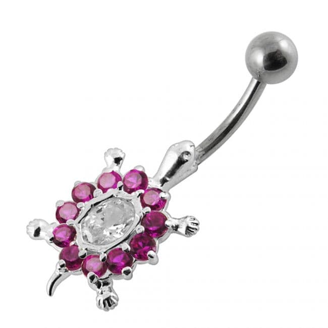 Jeweled Turtle Belly Button Ring - Monster Piercing