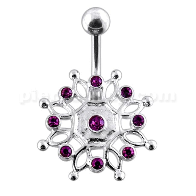 Rhinestone Crown Belly Ring - Monster Piercing