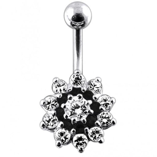 Multi Stones Flower Navel Body Jewelry Ring - Monster Piercing