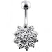 Multi Stones Flower Navel Body Jewelry Ring - Monster Piercing