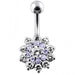 Multi Stones Flower Navel Body Jewelry Ring - Monster Piercing