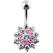 Multi Stones Flower Navel Body Jewelry Ring - Monster Piercing