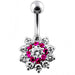 Multi Stones Flower Navel Body Jewelry Ring - Monster Piercing