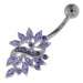 Multi Jeweled Floral Sterling Silver Navel Belly button Piercing - Monster Piercing