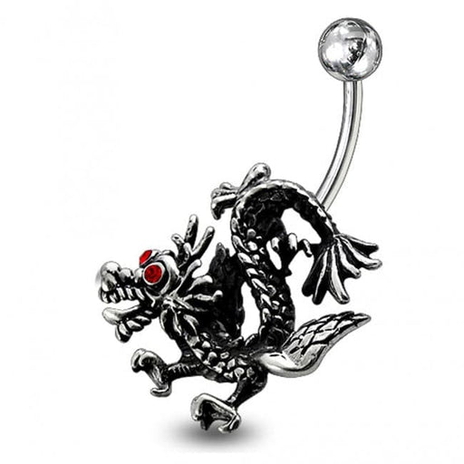 Jeweled Dragon Navel Bar - Monster Piercing