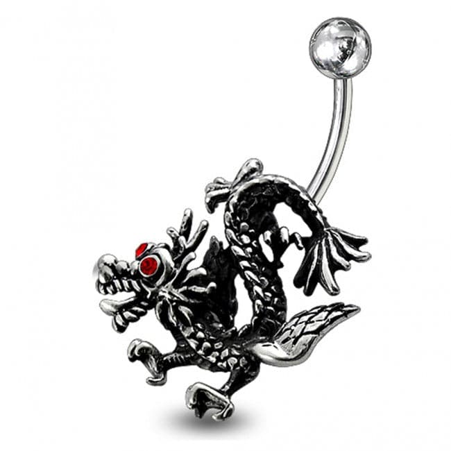 Jeweled Dragon Navel Bar - Monster Piercing