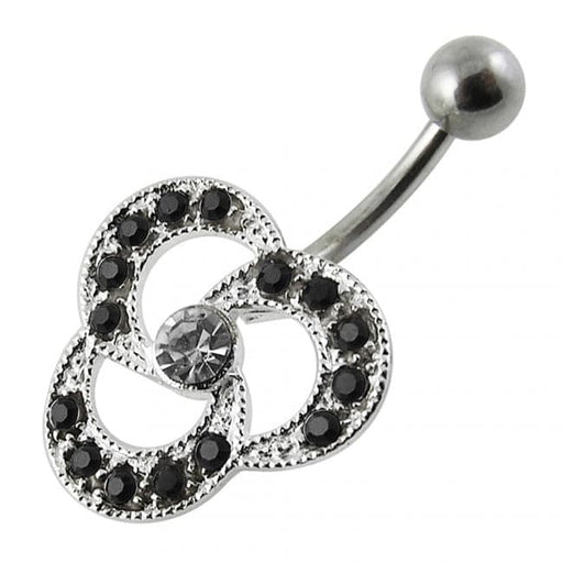 Stainless Steel Body Piercing Fancy Jeweled Belly Navel Ring Assorted Colors - Monster Piercing