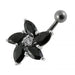 Jeweled Silver Flower With SS Curved Bar - Monster Piercing