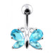 Jeweled Butterfly Non dangling Belly Ring - Monster Piercing