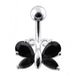 Jeweled Butterfly Non dangling Belly Ring - Monster Piercing