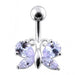 Jeweled Butterfly Non dangling Belly Ring - Monster Piercing