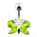 Jeweled Butterfly Non dangling Belly Ring - Monster Piercing