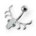 Jeweled Eye Ox Head Non-Moving Belly Ring - Monster Piercing