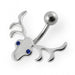 Jeweled Eye Ox Head Non-Moving Belly Ring - Monster Piercing